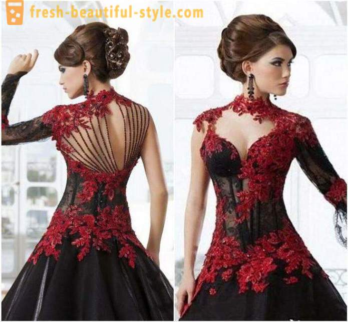Μαύρο φόρεμα με κόκκινο: στυλ, τι να φορέσει