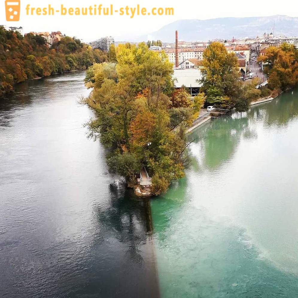 Το σημείο συνάντησης των δύο ποταμών με διαφορετικά χρώματα του νερού
