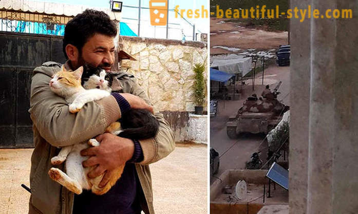 Ο άνθρωπος παρέμεινε στο πόλεμο Χαλέπι για τη φροντίδα των εγκαταλελειμμένων ζώων