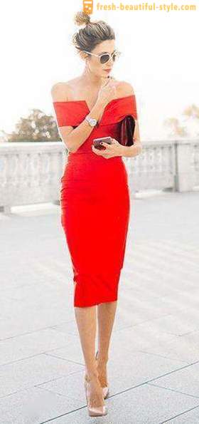 Κόκκινο φόρεμα περίπτωσης: ο καλύτερος συνδυασμός, ειδικά η επιλογή και η σύσταση