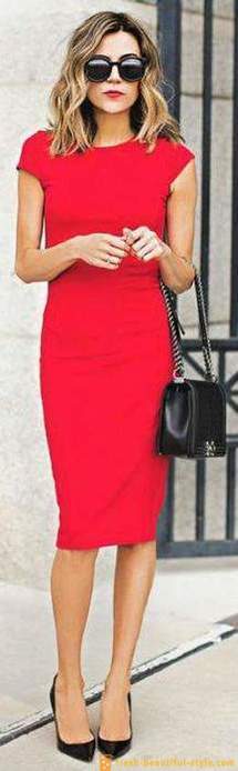 Κόκκινο φόρεμα περίπτωσης: ο καλύτερος συνδυασμός, ειδικά η επιλογή και η σύσταση