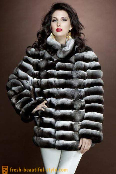 Chinchilla παλτά. Κουνέλι γούνινο παλτό από τσιντσιλά