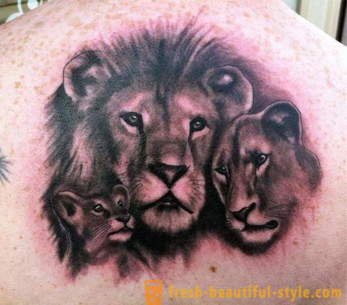 Σημασία tatuirovki- «Λιοντάρι» στον ώμο του και σε άλλα μέρη του σώματος